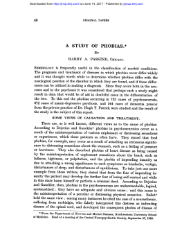 a study of phobias.