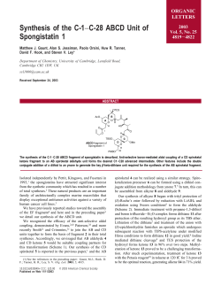 Synthesis of the C-1&minus; C-28 ABCD Unit of Spongistatin 1