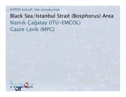 Black Sea/Istanbul Strait (Bosphorus) Area Namık &Ccedil;ağatay (ITU