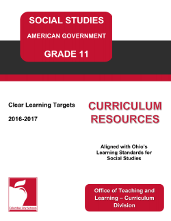 American Government Clear Learning Targets