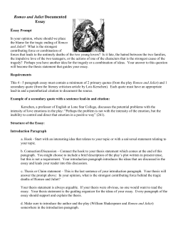 Romeo And Juliet Essay
