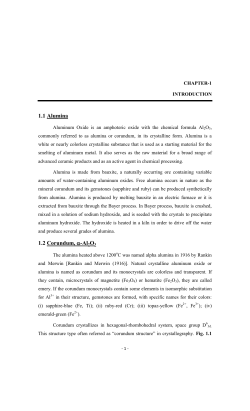 1.1 Alumina 1.2 Corundum, D-Al2O3