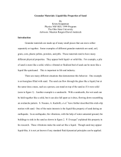 Granular Materials: Liquid-like Properties of Sand By Krista