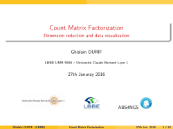 Count Matrix Factorization - Dimension reduction and data