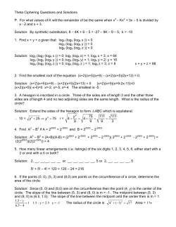 Theta Ciphering Questions and Solutions P. For