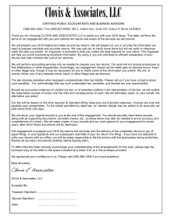 2016 Organizer - Frank Clovis CPA