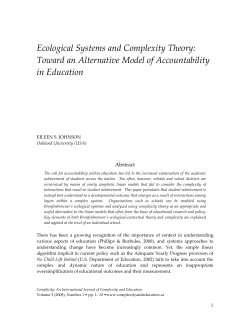 Ecological Systems and Complexity Theory: Toward an