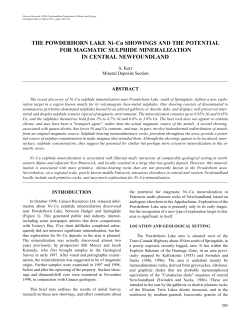 THE POWDERHORN LAKE Ni&ndash;Cu SHOWINGS AND THE