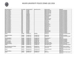 2016 Xavier Police Crime and Fire Log