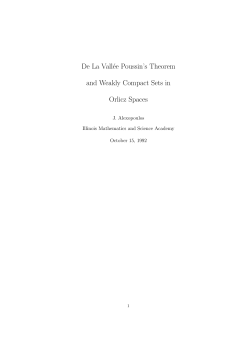 De La Vall&eacute;e Poussin`s Theorem and Weakly
