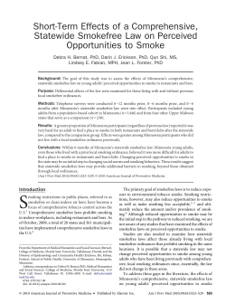 Short-Term Effects of a Comprehensive, Statewide Smokefree Law