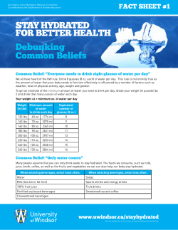 Fact Sheet # 1 Debunking Common Beliefs
