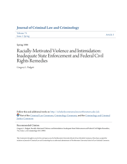 Racially-Motivated Violence and Intimidation