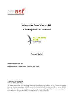 Alternative Bank Schweiz - Business School Lausanne