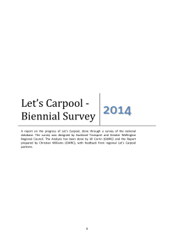 Let`s Carpool -Biennial Survey - Greater Wellington Regional Council