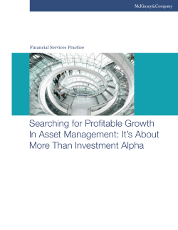Searching for Profitable Growth In Asset Management