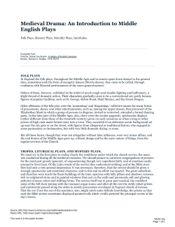 Medieval Drama: An Introduction to Middle English Plays