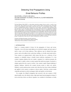 Detecting Viral Propagations Using Email Behavior