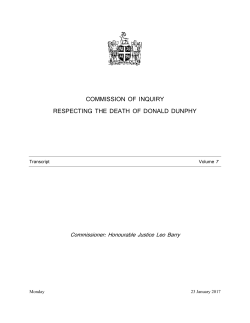23 - Commission of Inquiry Respecting the Death of Donald Dunphy