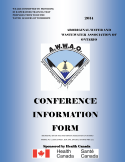 conference information form - Aboriginal Water and Wastewater