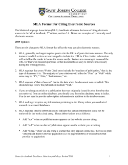 MLA Format for Citing Electronic Sources