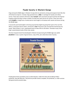 Feudal Society in Western Europe