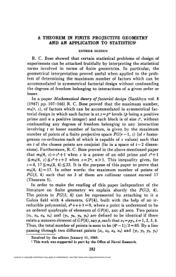 a theorem in finite projective geometry and an application to