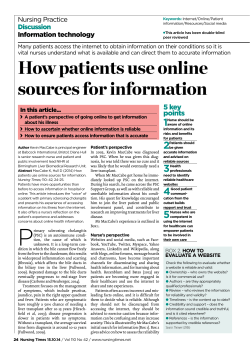 141015 How patients use online sources for information
