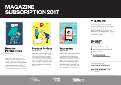 MAGAZINE SUBSCRIPTION 2017