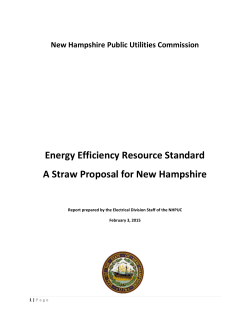 Energy Efficiency Resource Standard A Straw Proposal for New