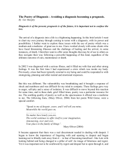 The Poetry of Diagnosis - Institute of Creative Counselling and