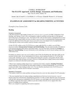 Examples of assessment for reading and writing activities