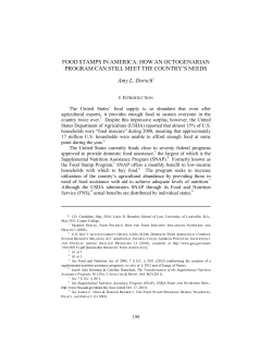 FOOD STAMPS IN AMERICA: HOW AN OCTOGENARIAN