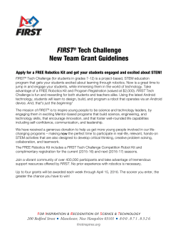 FIRST&reg; Tech Challenge New Team Grant Guidelines