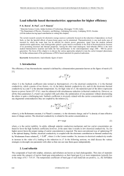 Lead telluride based thermoelectrics: approaches for higher efficiency