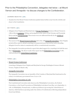 Prior to the Philadelphia Convention, delegates met