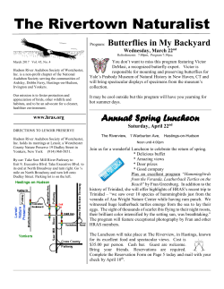 March/April 2017 Newsletter - Hudson River Audubon Society