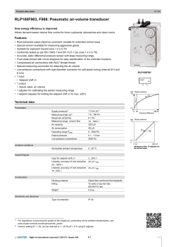 Data sheets - Sauter Controls