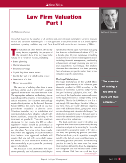 Law Firm Valuation Part I
