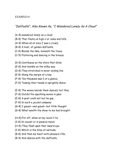 EXAMPLE #1 &ldquo;Daffodils&rdquo;, Also Known As, &ldquo;I Wandered Lonely As A