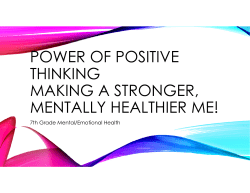 power of positive thinking making a stronger, mentally healthier me!