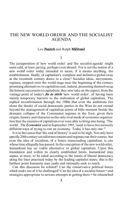 the new world order and the socialist agenda
