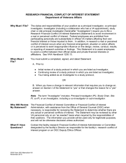 Standard VA FCOI Statement