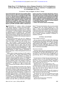 High-Dose UV-B Radiation Alters Human Dendritic Cell