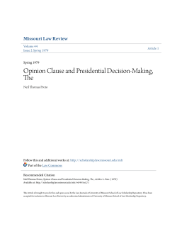 Opinion Clause and Presidential Decision
