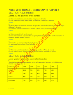 KCSE 2016 TRIALS - GEOGRAPHY PAPER 2 SECTION A (25