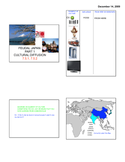 FEUDAL JAPAN: PART 1 CULTURAL DIFFUSION 7.5.1, 7.5.2