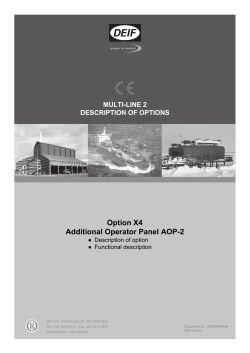 Option X4 Additional Operator Panel AOP-2