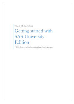 Getting started with SAS University Edition - InfoLab