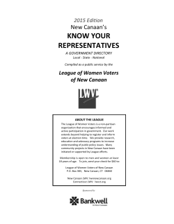 KNOW YOUR REPRESENTATIVES - New Canaan Chamber of